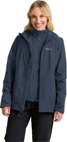 Rückansicht von Jack Wolfskin MOONRISE 3IN1 Doppeljacke Damen midnight sky