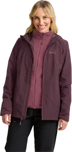 Rückansicht von Jack Wolfskin MOONRISE 3IN1 Doppeljacke Damen amaranth