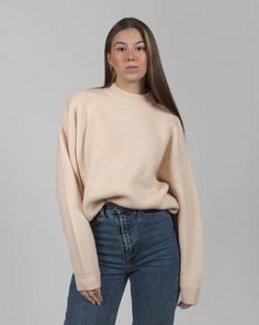 Rückansicht von Kleinigkeit Wollma Hayek Rundhalspullover Damen beige