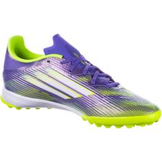 Rückansicht von adidas F50 LEAGUE TF Fußballschuhe Herren purrus-ftwwht-luclem