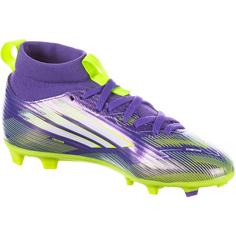 Rückansicht von adidas F50 LEAGUE FG-MG MID J Fußballschuhe Kinder purrus-ftwwht-luclem