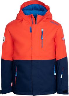 Trollkids Hallingdal Skijacke Kinder flame orange-navy