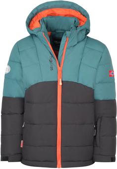 Trollkids Gryllefjord Steppjacke Kinder stormy blue-black-flame orange