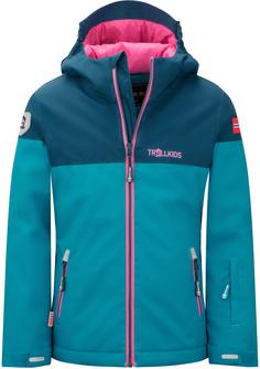 Trollkids Hallingdal Funktionsjacke Kinder dark turquoise-madeira blue-light magenta