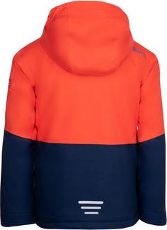 Rückansicht von Trollkids Hallingdal Skijacke Kinder flame orange-navy