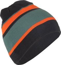 Rückansicht von Trollkids Nordland Beanie Kinder black-stormy blue-flame orange