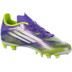 Rückansicht von adidas F50 LEAGUE MG J Fußballschuhe Kinder purrus-ftwwht-luclem