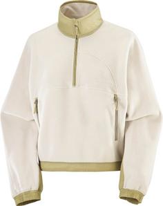 Salomon CHROMA CROPPED Fleeceshirt Damen whisper white-gray green