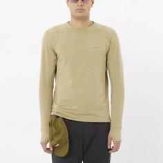 Rückansicht von Salomon ESSENTIAL LIGHTWARM Funktionsshirt Herren gray green