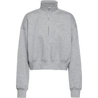 Nike NSW PHNX FLC Sweatshirt Damen - dk grey heather-sail