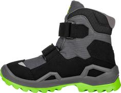 Rückansicht von Lowa MILO EVO GTX MID Winterschuhe Kinder limone-grau