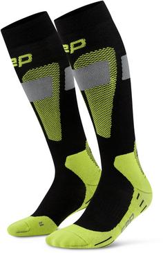 CEP Ski Merino Skisocken Herren black-lime
