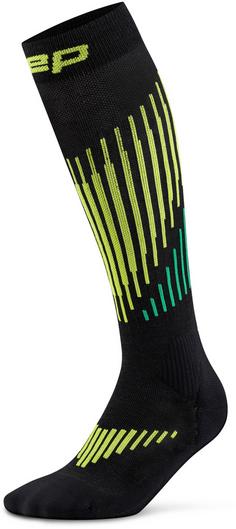 Rückansicht von CEP Core Run Merino Laufsocken Herren black-lime