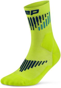 Rückansicht von CEP Core Run Merino Laufsocken Herren lime-blue