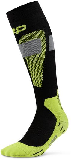 Rückansicht von CEP Ski Merino Skisocken Herren black-lime