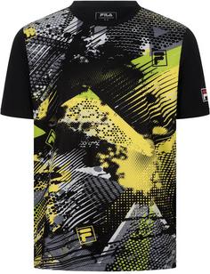 FILA Tennisshirt Herren black-yellow