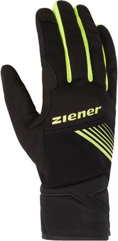 Rückansicht von Ziener DIRICH-Z TOUCH Fahrradhandschuhe black-poison yellow
