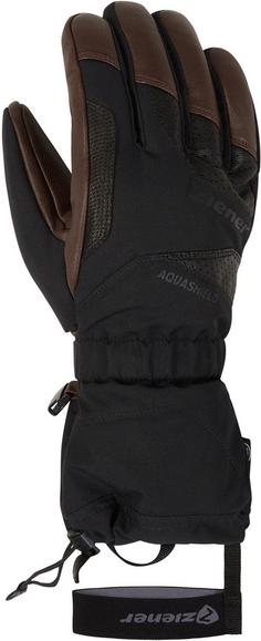 Rückansicht von Ziener GAIKU Skihandschuhe Herren black.dark brown