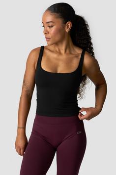 Rückansicht von ICANIWILL Smooth Seamless 2-in-1 Funktionstank Damen black