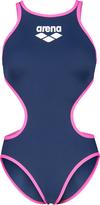 Arena One Big Logo Schwimmanzug Damen - navy-fluo pink