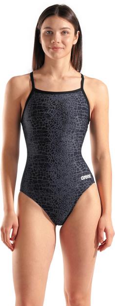 Rückansicht von Arena SNAKESKIN Schwimmanzug Damen black-team black