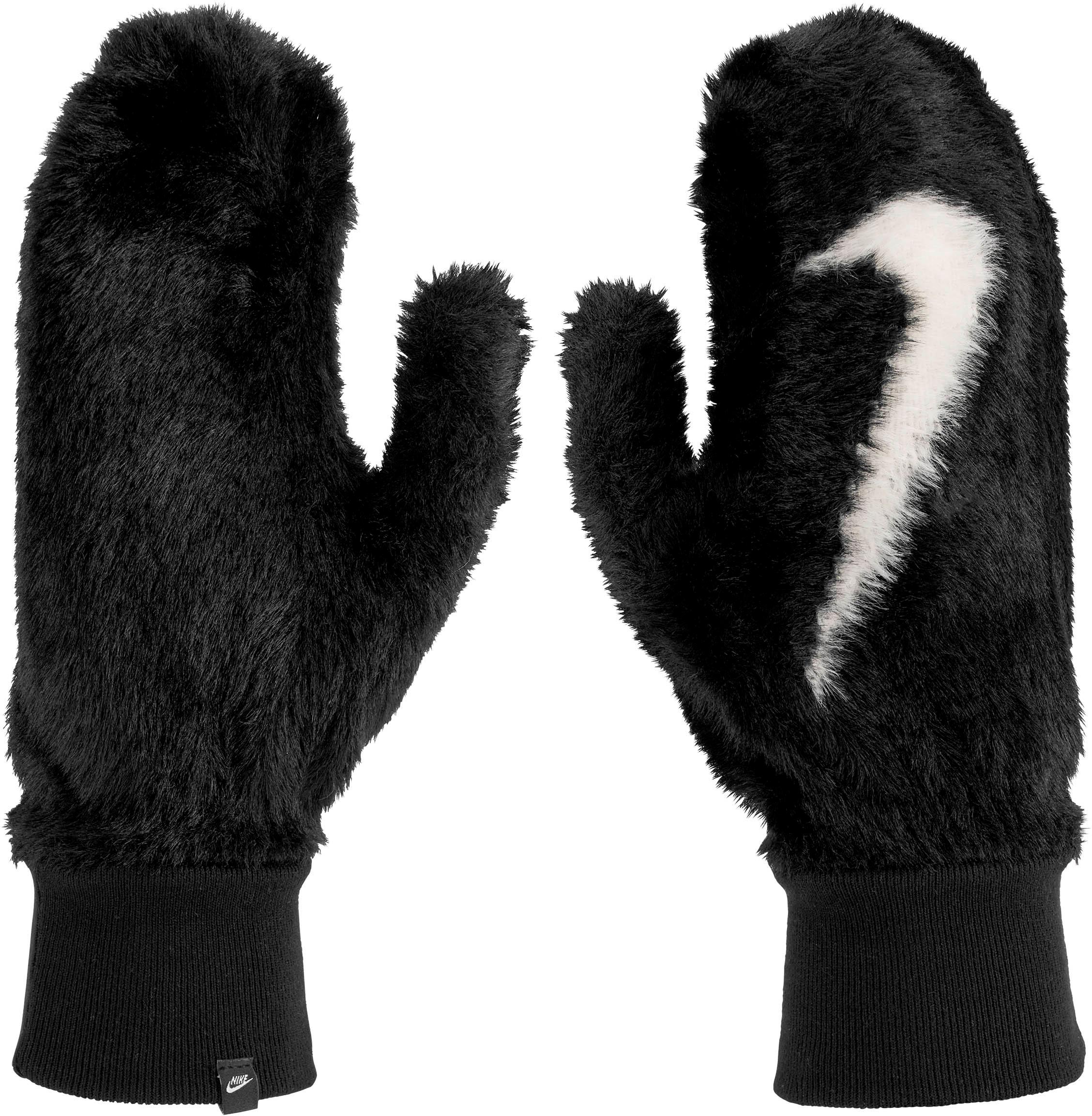Nike Handschuh Plush Fäustlinge Baumwolle-Polyester Schwarz