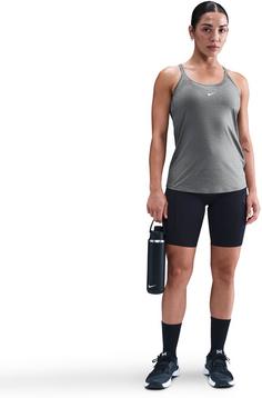 Rückansicht von Nike ONE Funktionstank Damen smoke grey-htr-white