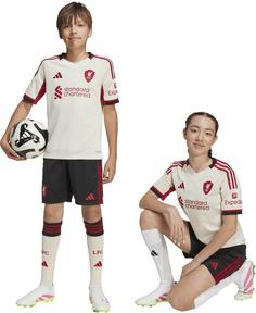 Rückansicht von adidas FC Liverpool 25-26 auswärts Fußballshorts Kinder black