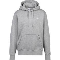 Nike Club Hoodie Herren dark grey heather-light smoke grey-white