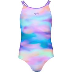 SPEEDO Printed Twinstrap Badeanzug Kinder purple mist
