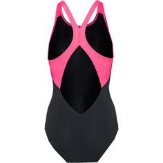 Rückansicht von Arena FLOWING Schwimmanzug Damen black-shocking pink