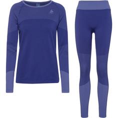 Odlo FUNDAMENTALS PERFORMANCE WARM Wäscheset Damen skipper blue