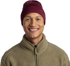 Rückansicht von BUFF Merino Heavyweight Beanie solid tibetan red
