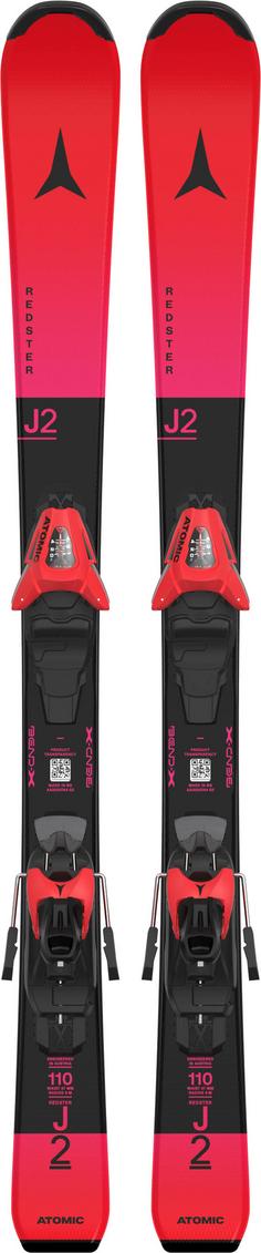 ATOMIC REDSTER J2 100-120 + C 5 GW Carving Ski Kinder red tension black