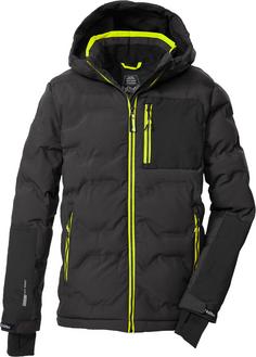 KILLTEC KSW 203 Skijacke Kinder dunkelstein-schwarz-neongelb