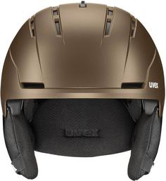 Rückansicht von Uvex Stance Skihelm brown-black matt