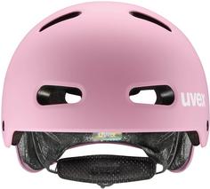 Rückansicht von Uvex Kid 4 Fahrradhelm Kinder strawberry matt
