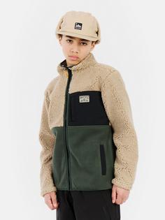 Rückansicht von Protest Finley Fleecejacke Kinder bamboobeige