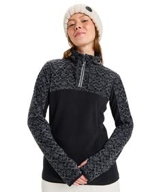 Rückansicht von Roxy SAYNA Fleeceshirt Damen true black roxygram tonal