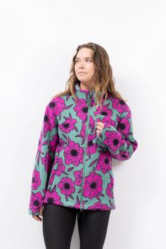 Rückansicht von Eivy Versa Fleecejacke Damen turquoise flower