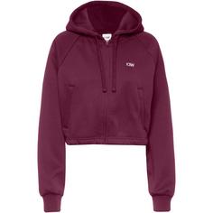 ICANIWILL Everyday Cropped Sweatjacke Damen dark mahogany