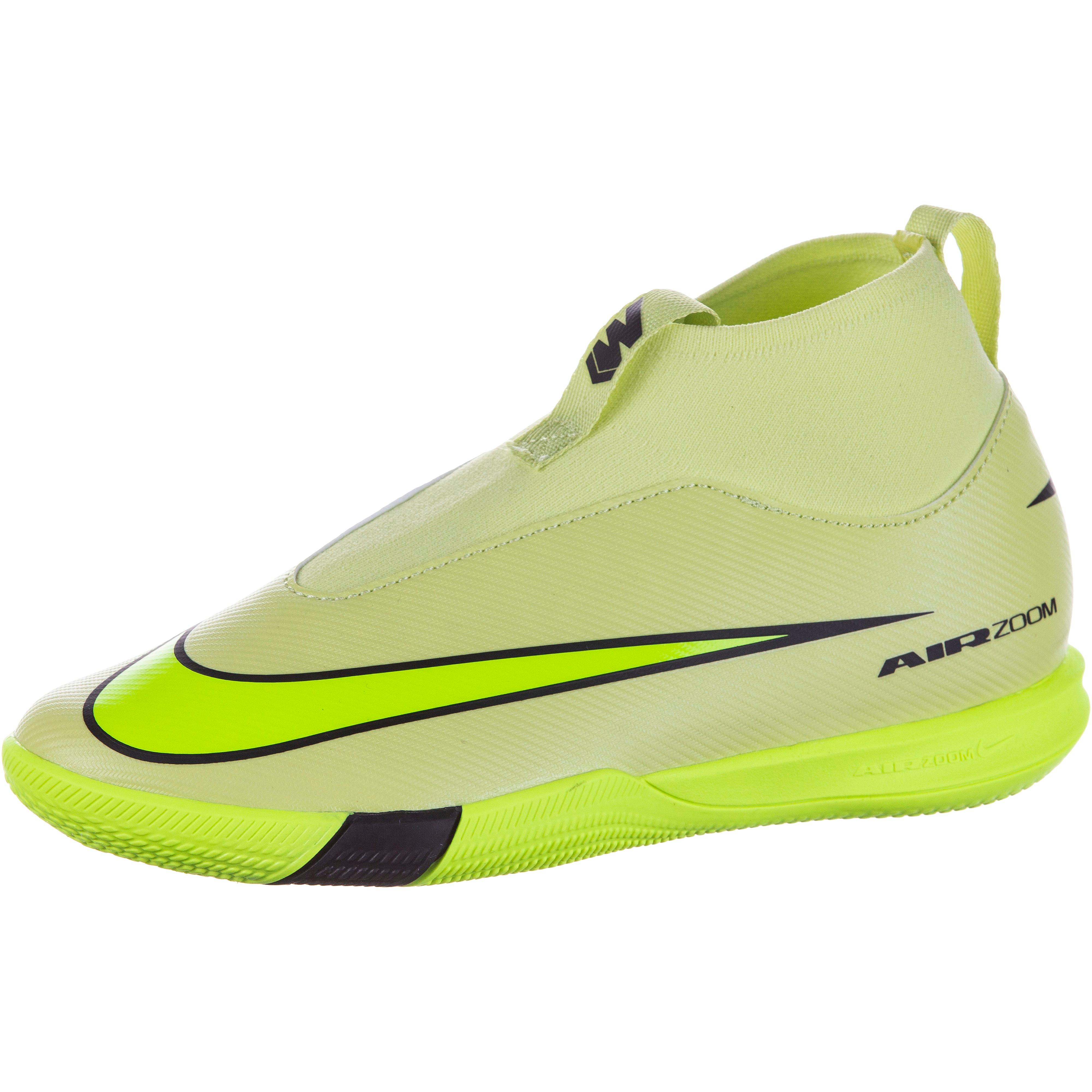 Nike JR ZOOM SUPERFLY 10 ACADEMY IC Fu&szlig;ballschuhe Kinder - limelight-volt-hyper crimson