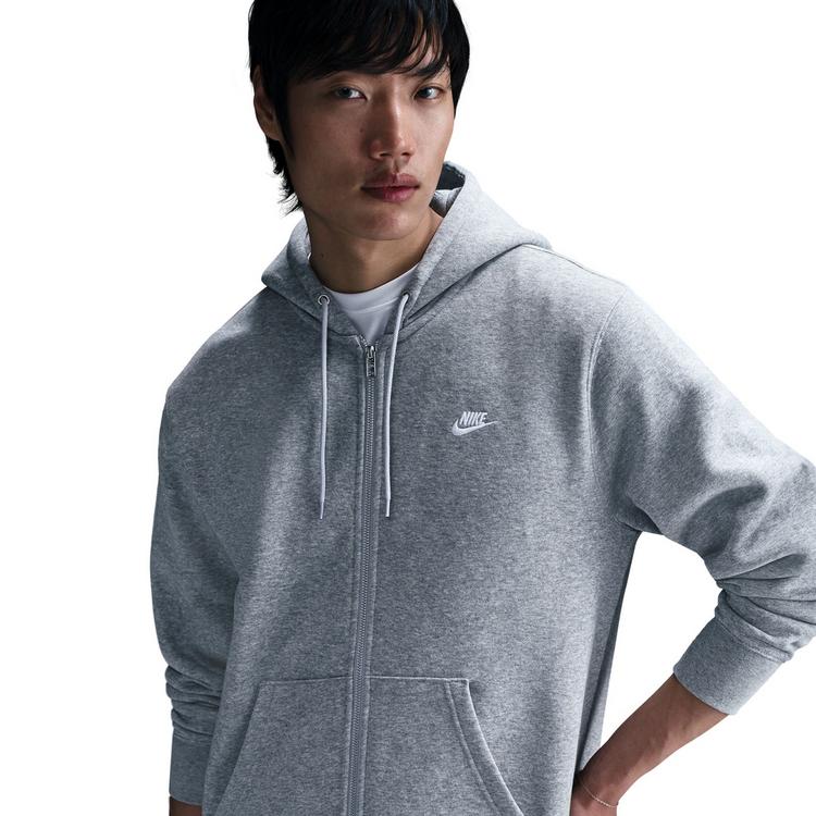 Nike Nike Club Sweatjacke Herren - dk grey heather-lt smoke grey-white - 2 | SportScheck
