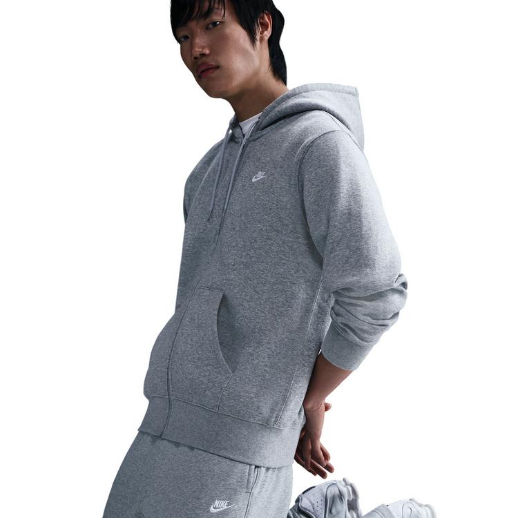 Nike Nike Club Sweatjacke Herren - dk grey heather-lt smoke grey-white - 4 | SportScheck