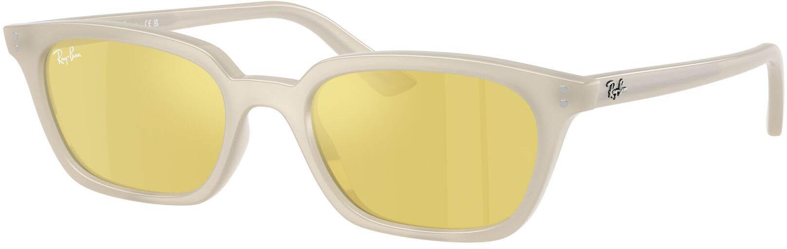 RAY-BAN Zaya Brille - cloudy warm white-yellow mirror flash gold