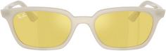 Rückansicht von RAY-BAN Zaya Sonnenbrille cloudy warm white-yellow mirror flash gold