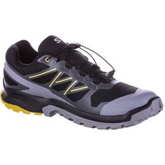 Rückansicht von Salomon GTX XA FLYER GORE-TEX Trailrunning Schuhe Herren black-castlerock-powder giallo