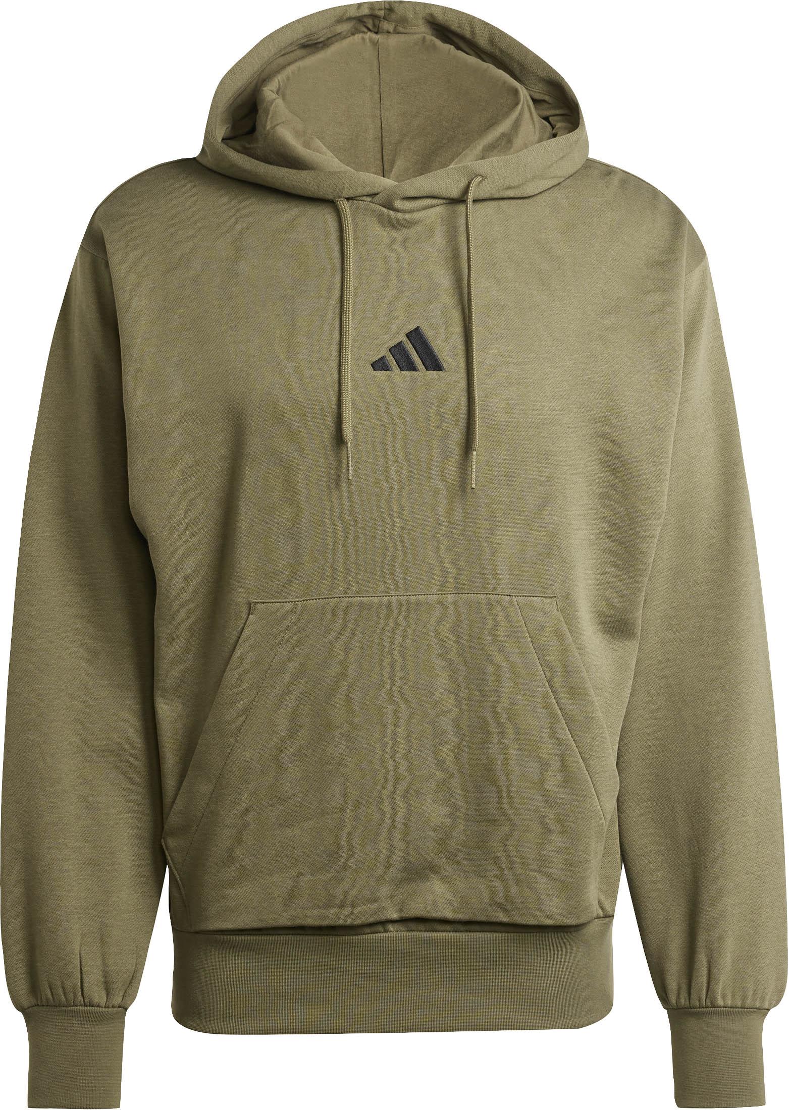 Adidas Hoodie Lässiger Schnitt Baumwolle-Polyester Oliv
