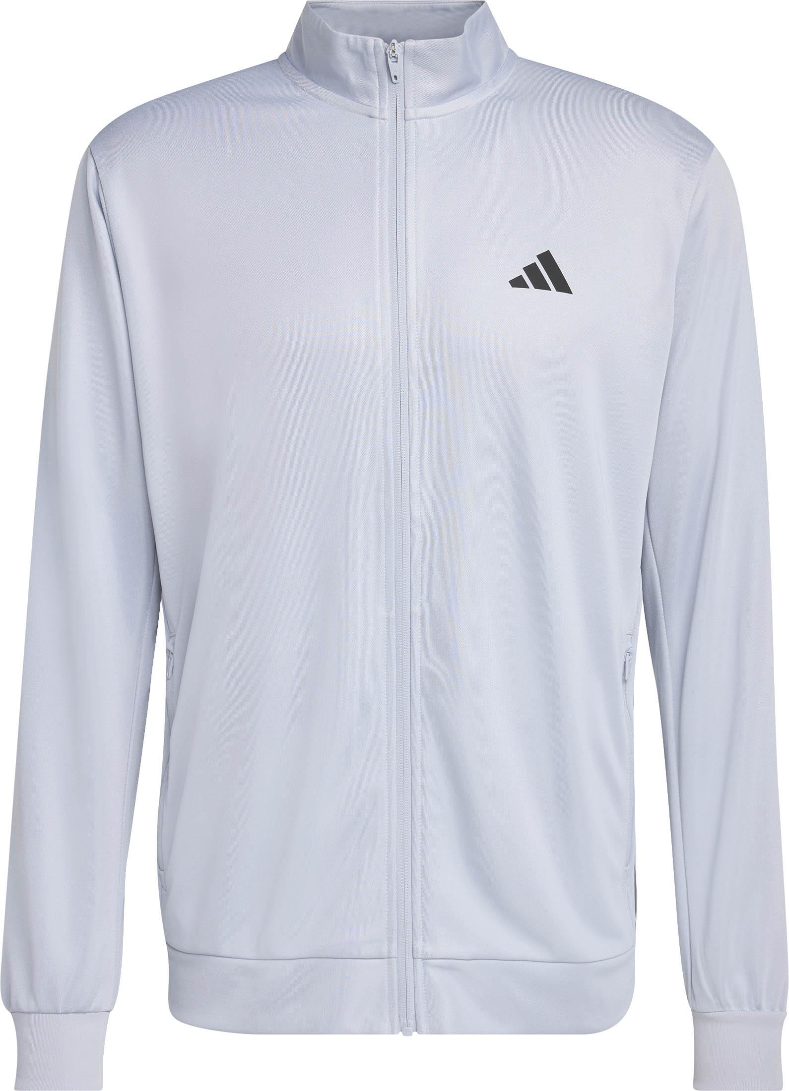 Adidas Trainingsjacke Stehkragen 3-Steifen 2-Reißverschlusstaschen Polyester Grau