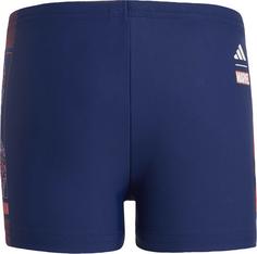 Rückansicht von adidas AD MV SM BX Kastenbadehose Kinder dkblue